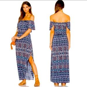 small MISA los angeles off shoulder maxi dress
